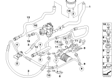 Маслопроводы гидроусилителя рул.управл. для BMW E60N 520d N47 (схема запасных частей)