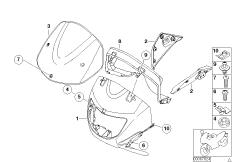 Облицовка верхняя часть для BMW R13 F 650 GS Dakar 00 (0173,0183) 0 (схема запасных частей)