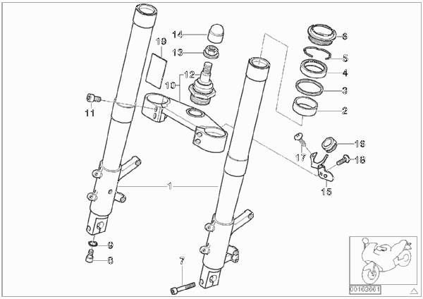 Напр.труба/перемычка вилки Нж для BMW R21 R 1150 GS 00 (0415,0495) 0 (схема запчастей)
