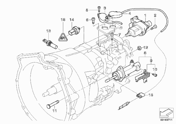 GS5S31BZ(SMG) - исп.механизмы / датчики для BMW E46 330Ci M54 (схема запчастей)