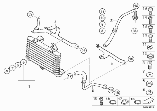 Масляный радиатор/трубопровод масл.рад. для BMW K25H HP2 Megamoto (0310,0320) 0 (схема запчастей)