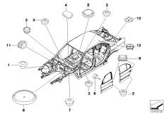 Пробки/заглушки для BMW E39 525d M57 (схема запасных частей)
