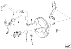Вакуумный усилитель тормозов для BMW E85 Z4 M3.2 S54 (схема запасных частей)
