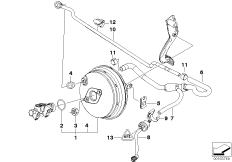 Вакуумный усилитель тормозов для BMW E85 Z4 M3.2 S54 (схема запасных частей)