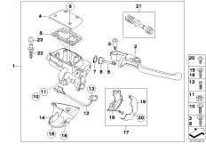 Handbremsarmatur для BMW K26 R 1200 RT 05 (0368,0388) 0 (схема запасных частей)