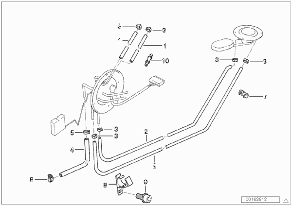 Вентиляция топливной системы/допол.элем. для BMW R22 R 1150 RS 01 (0447,0498) 0 (схема запчастей)