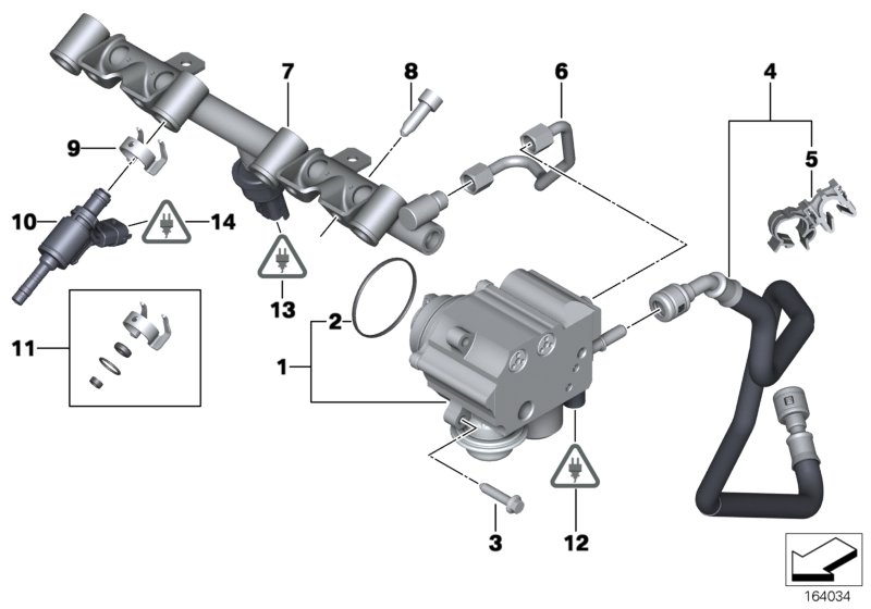 Pompa ad alta pressione - RIcambi Usati для MINI R57 Coop.S JCW N14 (схема запчастей)