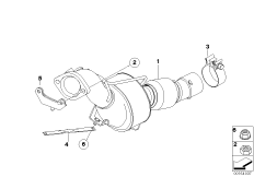 Катализатор для дизельного двигателя для BMW E61 520d M47N2 (схема запасных частей)