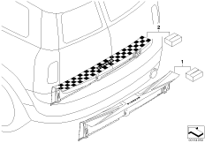 Накладка борта погрузочного пола для BMW R55 Cooper d W16 (схема запасных частей)