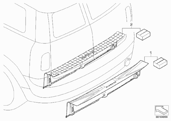 Накладка борта погрузочного пола для BMW R55N Cooper SD N47N (схема запчастей)
