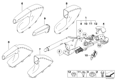 Рычаг стояночного тормоза для BMW E83 X3 2.0d M47N2 (схема запасных частей)
