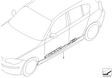 К-т доосн. облицовкой порога в M-стиле для BMW E87 120i N46 (схема запасных частей)