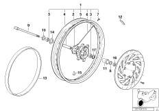 Колесо со спицами Пд для MOTO K15 G 650 Xchallenge (0165,0195) 0 (схема запасных частей)