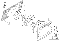 Дооснащение чехлом для перевозки лыж для BMW E93 M3 S65 (схема запасных частей)