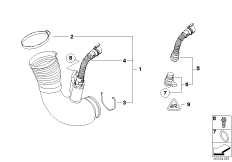 Трубопровод чистого воздуха для BMW E83N X3 1.8d N47 (схема запасных частей)