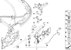 Мех-зм крышки отд.д.складного верха для BMW E88 135i N55 (схема запасных частей)