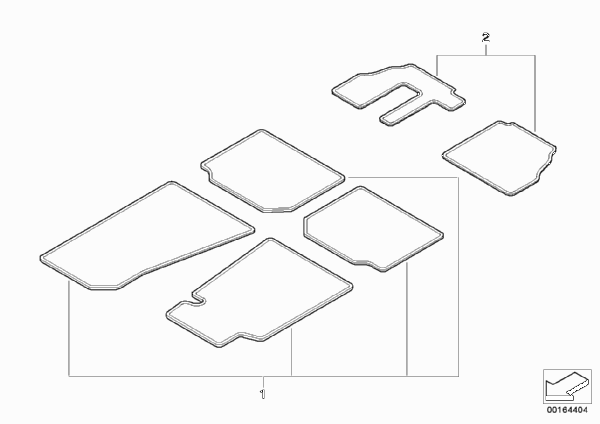 Floor Mat Set для BMW E70 X5 3.0si N52N (схема запчастей)