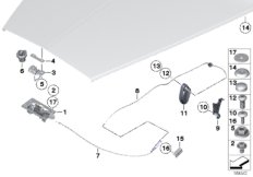 Привод капота для BMW RR2N Drophead N73 (схема запасных частей)
