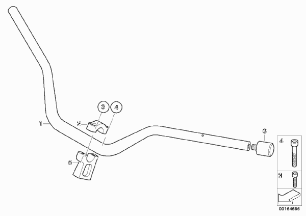 Руль/крепление для BMW K25H HP2 Enduro (0369,0389) 0 (схема запчастей)
