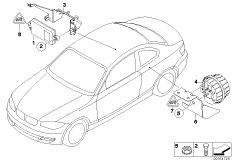 система охранной сигнализации для BMW E88 123d N47S (схема запасных частей)