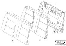 Набивка и обивка базового сиденья Зд для BMW E88 125i N52N (схема запасных частей)