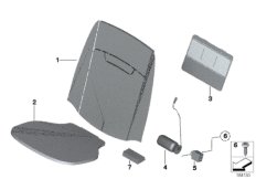 Обогрев/поясничная опора пер.сиденья для BMW RR2 Drophead N73 (схема запасных частей)