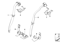 Ремень безопасности Зд для BMW R55N Cooper N16 (схема запасных частей)