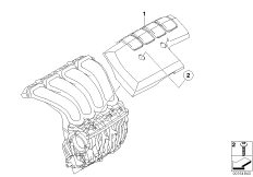 Дополнительные элементы системы впуска для BMW E61N 520i N43 (схема запасных частей)