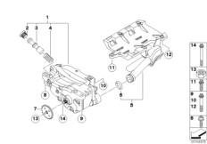 Смазочная система/масляный насос для BMW E92N 316i N43 (схема запасных частей)