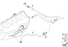 Двигатель с вакуумной сист.управления для BMW Z3 Z3 M3.2 S54 (схема запасных частей)