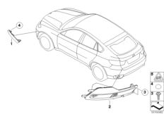 Отражатель/задний противотуман.фонарь для BMW E71 X6 35iX N54 (схема запасных частей)