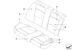 Инд.обивка подушки Зд сиденья LC для BMW E90N 320d N47 (схема запасных частей)