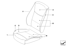 Инд. обивка базового сиденья Пд LC для BMW E91 335i N54 (схема запасных частей)