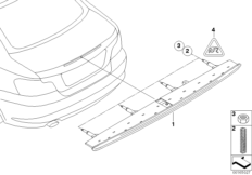 Третий фонарь стоп-сигнала для BMW E82 120i N43 (схема запасных частей)