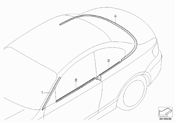Переосн.нар.декоративными планками для BMW E88 135i N54 (схема запчастей)