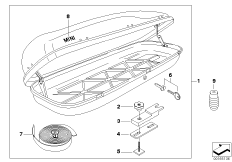 Верхний контейнер для багажа для BMW R55 One N12 (схема запасных частей)