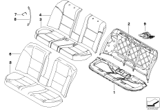 Набивка и обивка базового сиденья Зд для BMW E60 530i M54 (схема запасных частей)