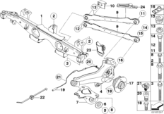 Балка мостаЗд/подвеска кол/подш.ступ.кол для BMW R52 One W10 (схема запасных частей)