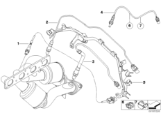 Лямбда-зонд/дополнительные элементы для BMW E60N 520i N46N (схема запасных частей)