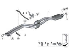 Катализатор/передний доп.глушитель для BMW E82 135i N54 (схема запасных частей)