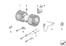 Электрические детали кондиционера для BMW E53 X5 3.0d M57N (схема запасных частей)