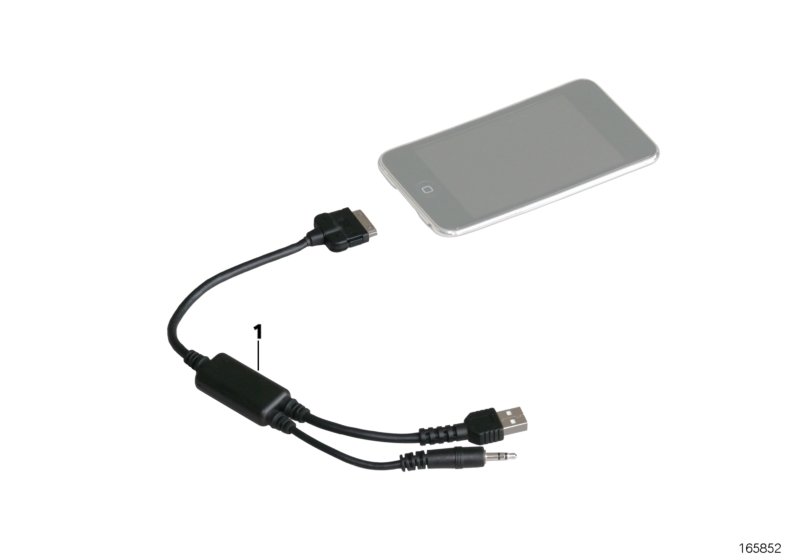 Кабельный адаптер для Apple iPod для BMW K52 R 1250 RT 19 (0J61, 0J63) 0 (схема запчастей)