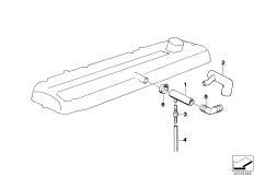 Система вентиляц.картера/маслоотделитель для BMW E32 730iL M30 (схема запасных частей)