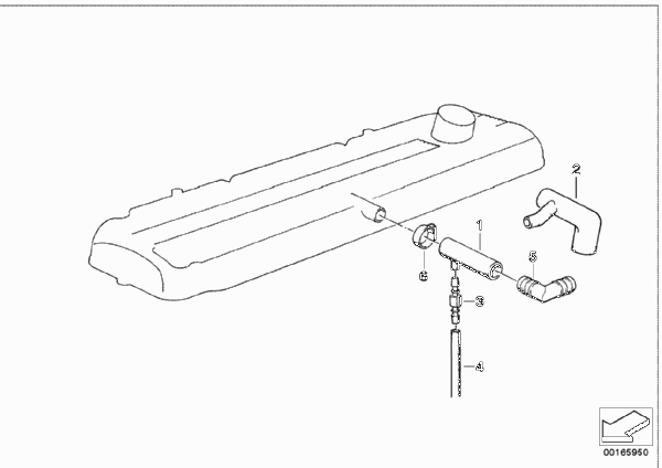 Система вентиляц.картера/маслоотделитель для BMW E32 735i M30 (схема запчастей)