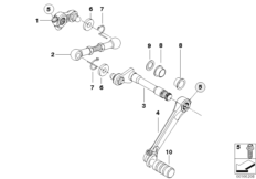 Наружные детали механизма ПП/рычаг ПП для BMW K255 R 1200 GS Adve. 06 (0382,0397) 0 (схема запасных частей)
