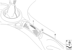 Ручка рычага стояночного тормоза для BMW R56N Coop.S JCW N14 (схема запасных частей)
