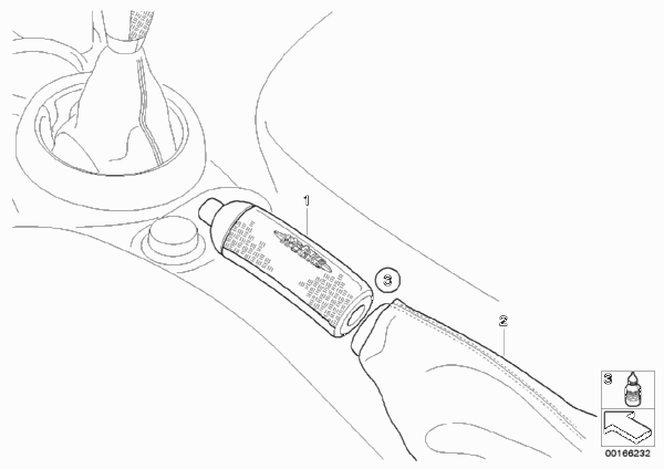 Ручка рычага стояночного тормоза для BMW R55N Coop.S JCW N18 (схема запчастей)