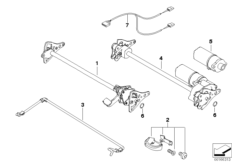 Регулировка угла наклона пер.сиденья для BMW E46 325i M54 (схема запасных частей)