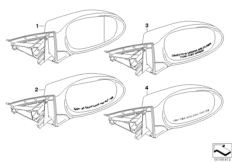 Стекло зеркала (S430A) для BMW E92 335d M57N2 (схема запасных частей)