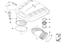 Система впуска для BMW E90 M3 S65 (схема запасных частей)